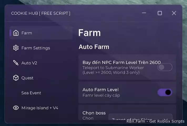 Blox Fruits Script Free + No Key: Auto Raid, Auto Farm, Fruit Mastery, Sea Event
