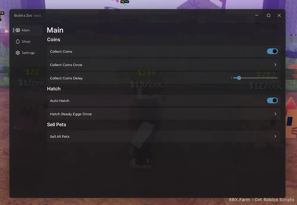 Build a Zoo Script - Auto Claim Coins, Auto Unlock Farms