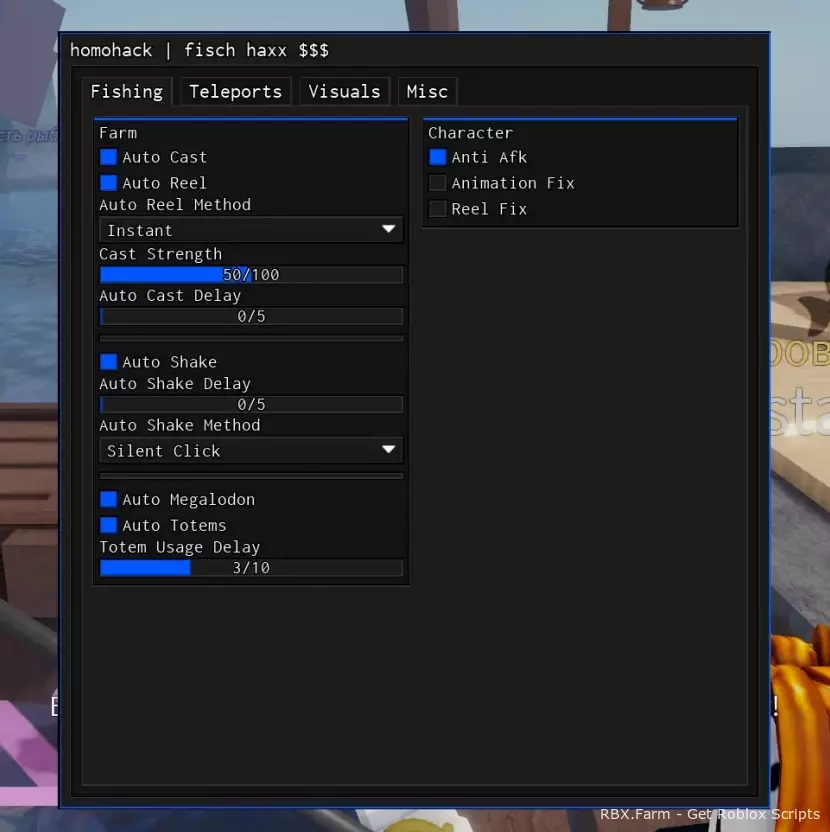 Fisch Script homohack - Auto Cast, Auto Reel, Auto Shake
