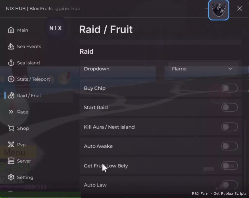 Blox Fruit Script Nix HUB: Auto Level, Auto Raid, Auto Fruit