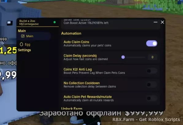 Build a Zoo Script - Collect Coins, Auto Hatch, Auto Buy Eggs