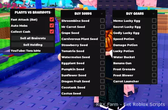 Plants vs Brainrots Script ToraScript GUI